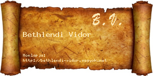 Bethlendi Vidor névjegykártya